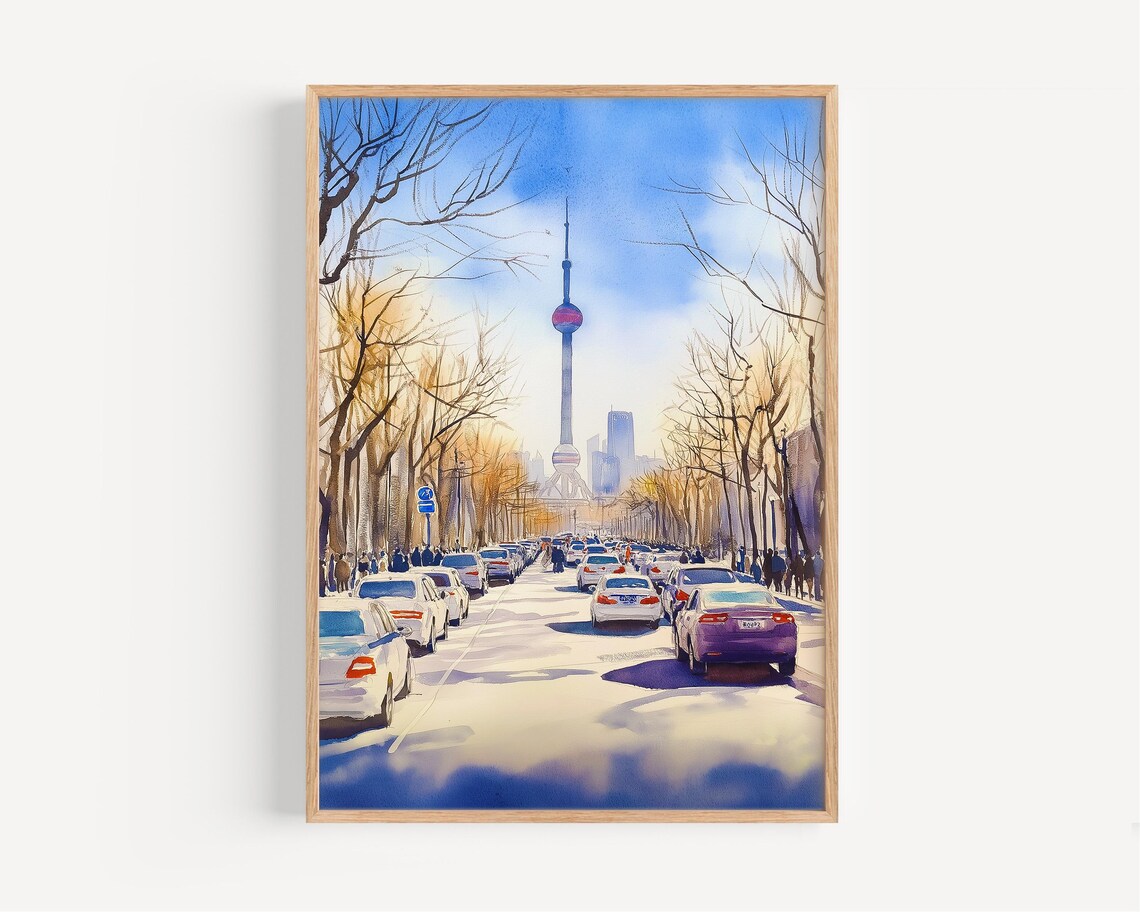 Beijing Watercolor Painting, Asia Travel Poster