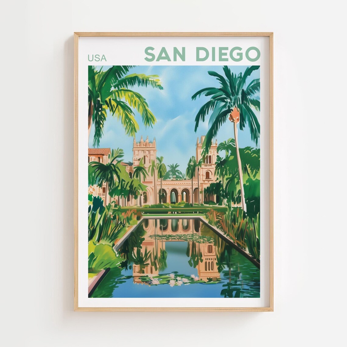 San Diego Balboa Park Watercolor Art Print