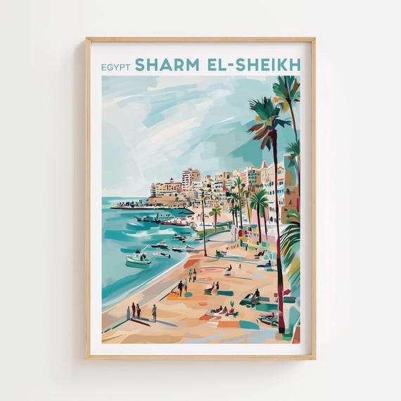 Sharm Elsheikh Travel Print Wall Art Poster Egypt Lovers Home Decor City Gift