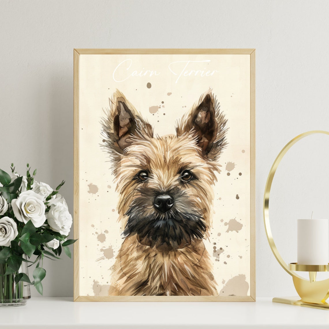 Cairn Terrier Watercolor Dog Portrait Poster for Dog Lovers Gift - Image 3