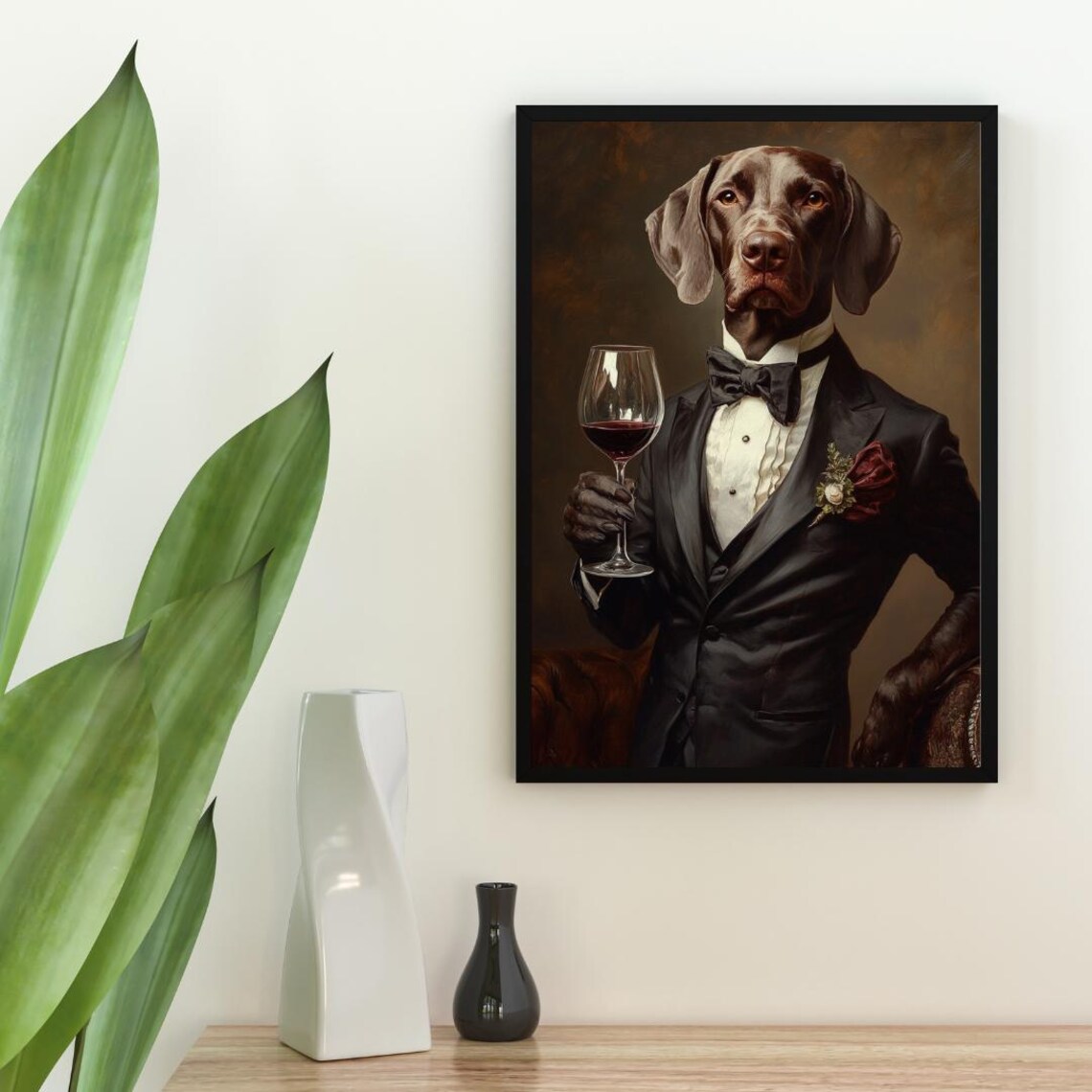 German Shorthaired Pointer in Tuxedo Art Print - Image 2