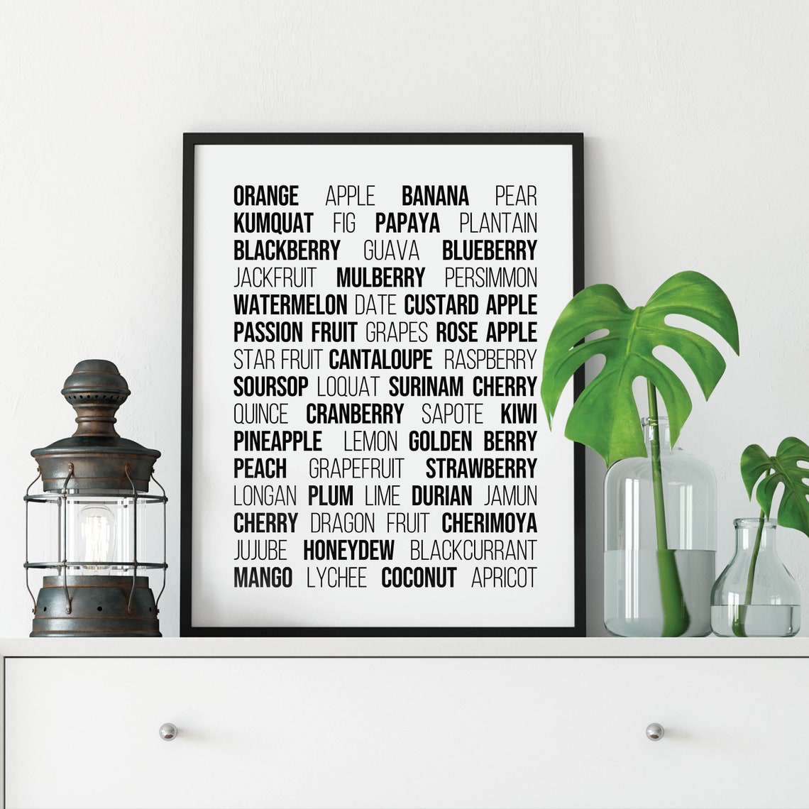 Fruit Art, Kitchen Wall Art Poster