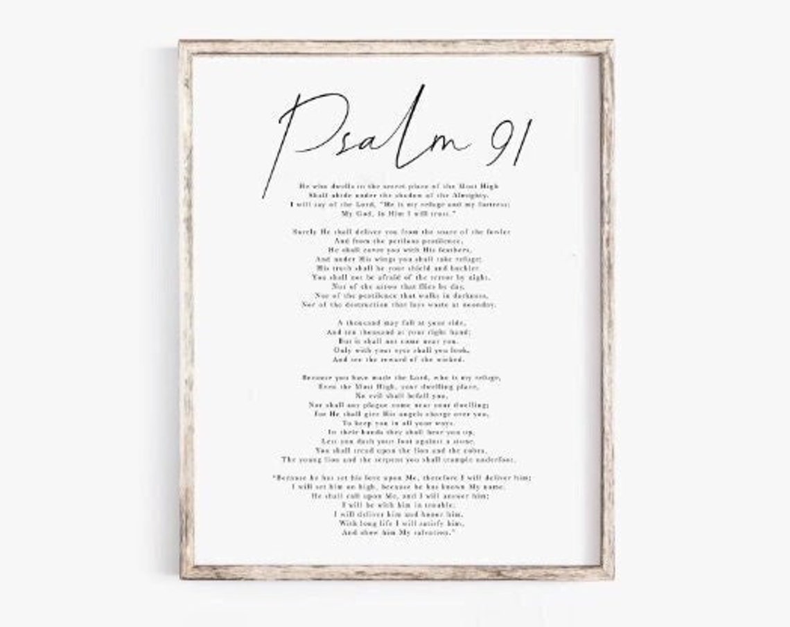 Psalm 91 Bible Verse Scripture Wall Art Print