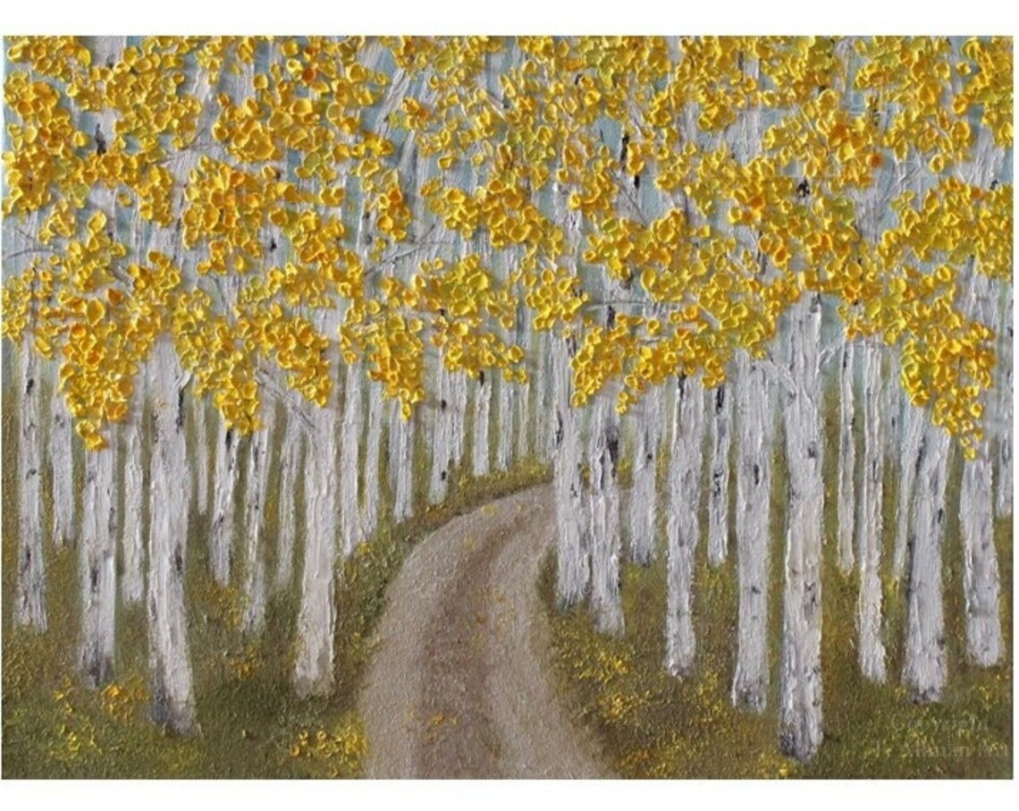 Colorado Aspens Custom Oil Impasto Landscape Art Print - Image 5