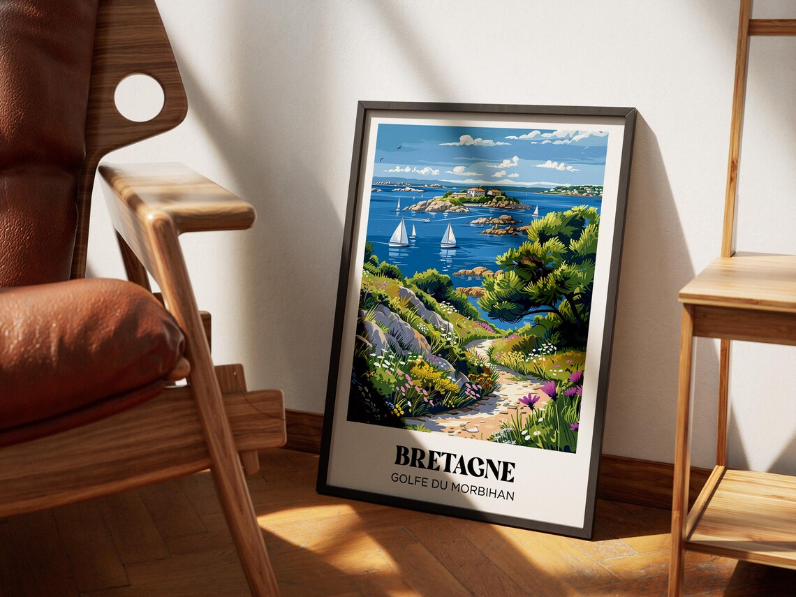 Morbihan Travel Poster, Brittany Illustrated Painting - Image 2