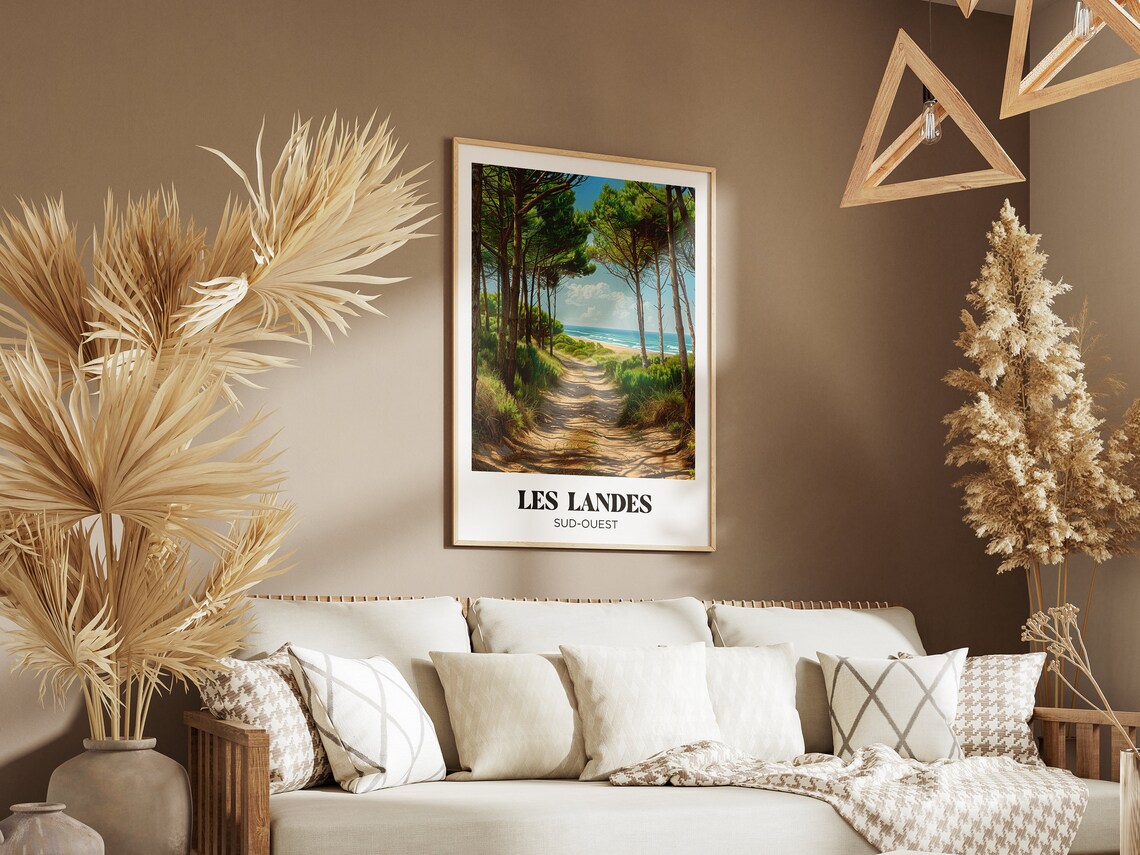 Les Landes Atlantic Ocean Beach Travel Poster - Image 2