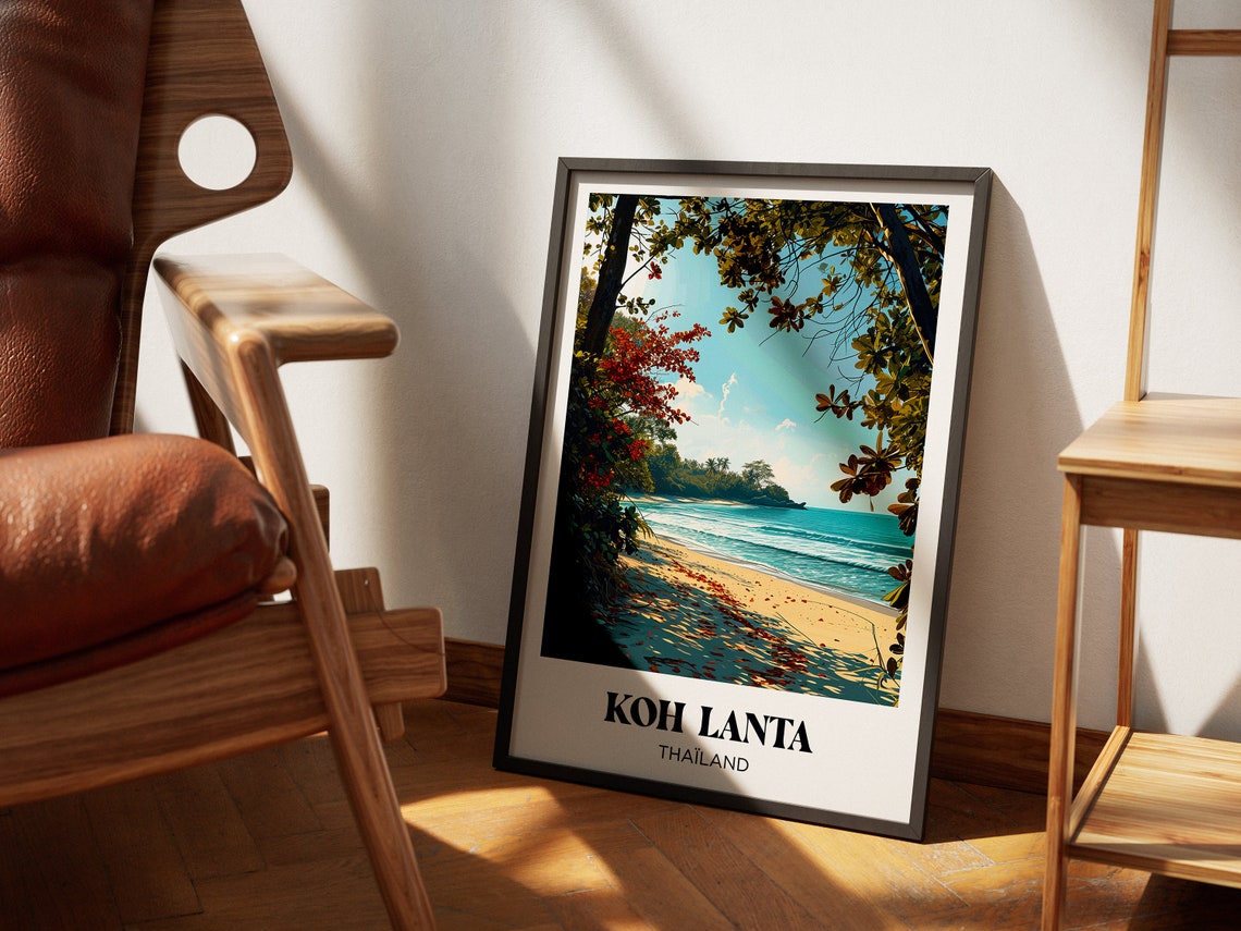 Koh Lanta Travel Poster Koh Lanta Wall Art Print Koh Lanta Island Painting Illustration Koh Lanta Watercolor Home Decor - Image 3
