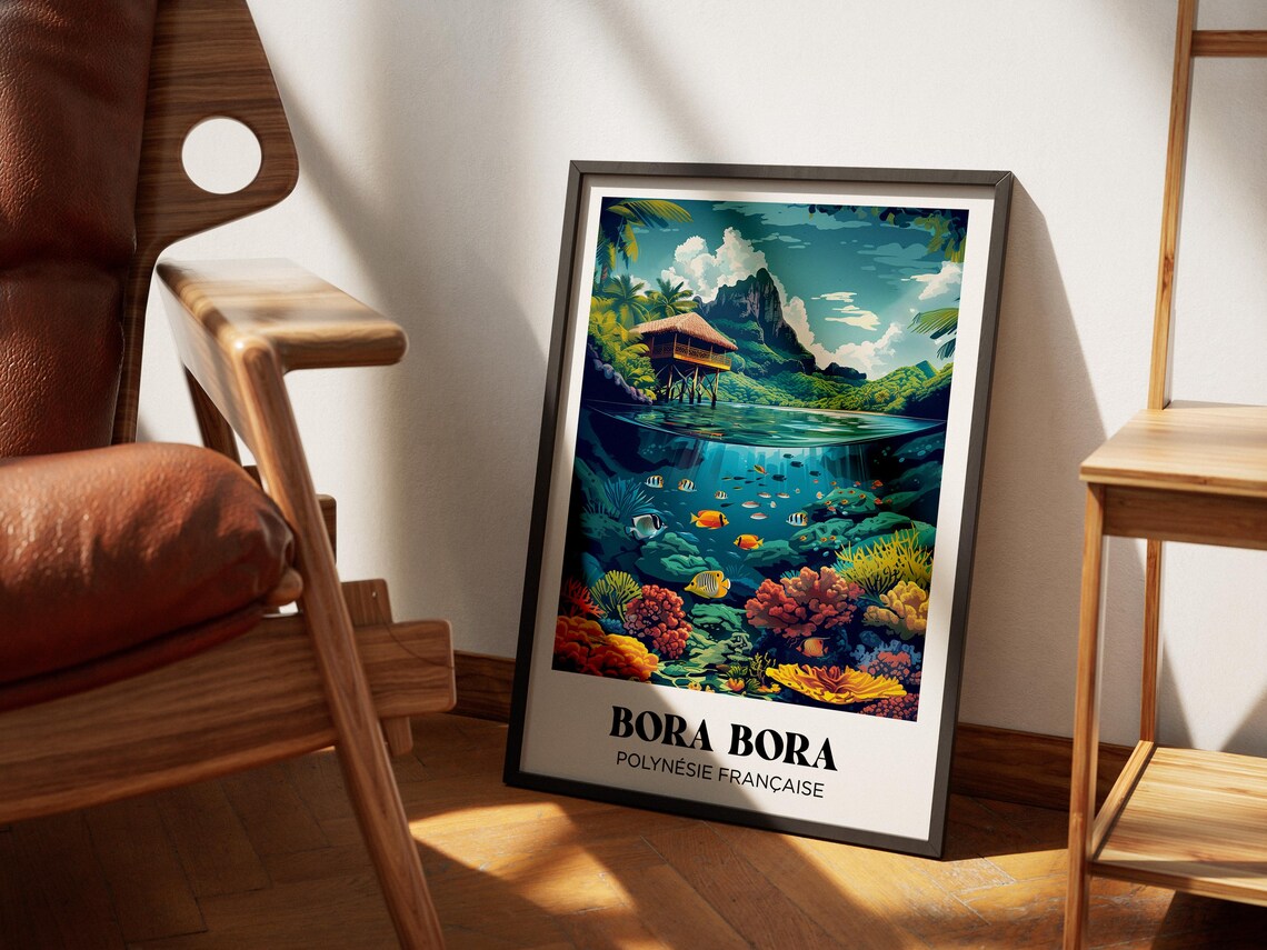Bora Bora Watercolor Travel Poster - Image 2