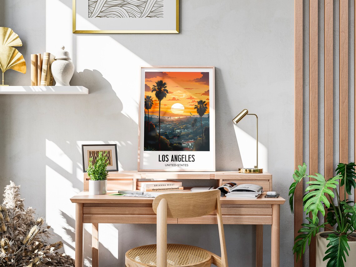 Los Angeles Travel Poster, California Watercolor Art Print - Image 3