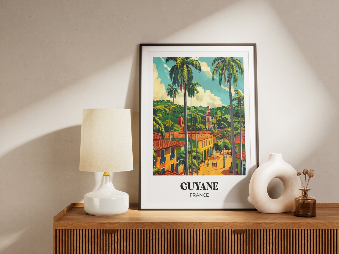 French Guiana Travel Poster, Guyana Illustration - Image 3