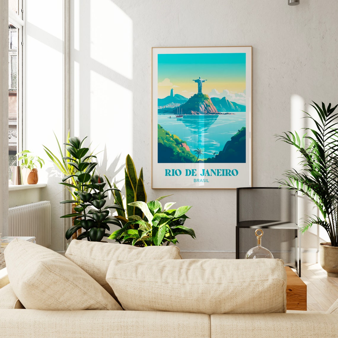 Rio de Janeiro Brasil Christ the Redeemer Bay View Travel Poster - Image 2