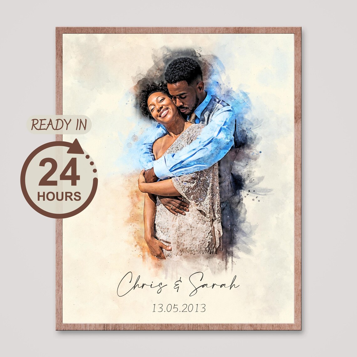 Custom Watercolor Portrait, Personalized Gift Print - Image 3