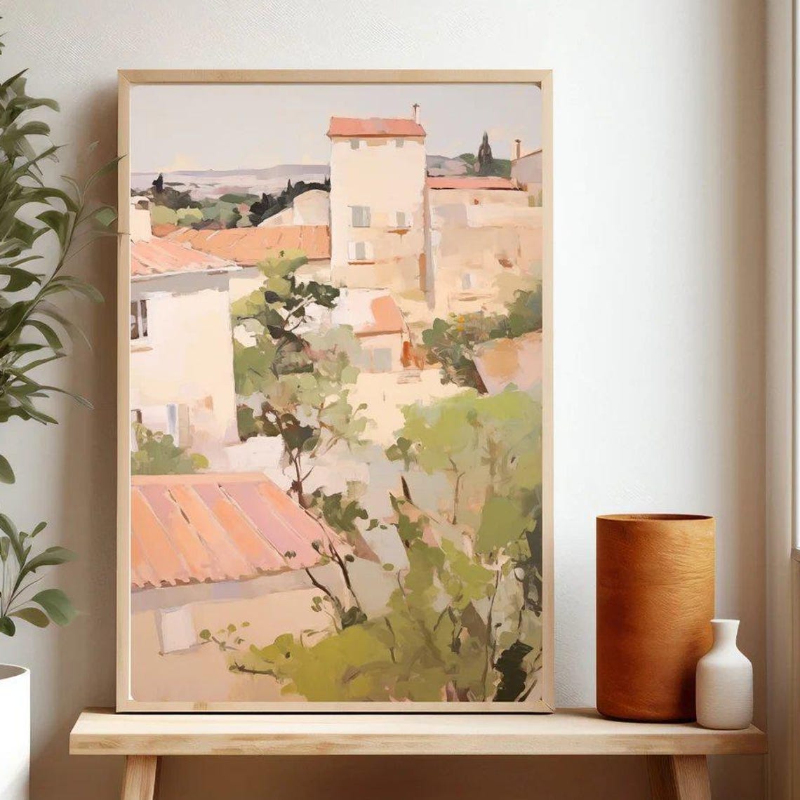 France Art Print French Village Painting South Of Landscape Provence Travel Poster Giclee