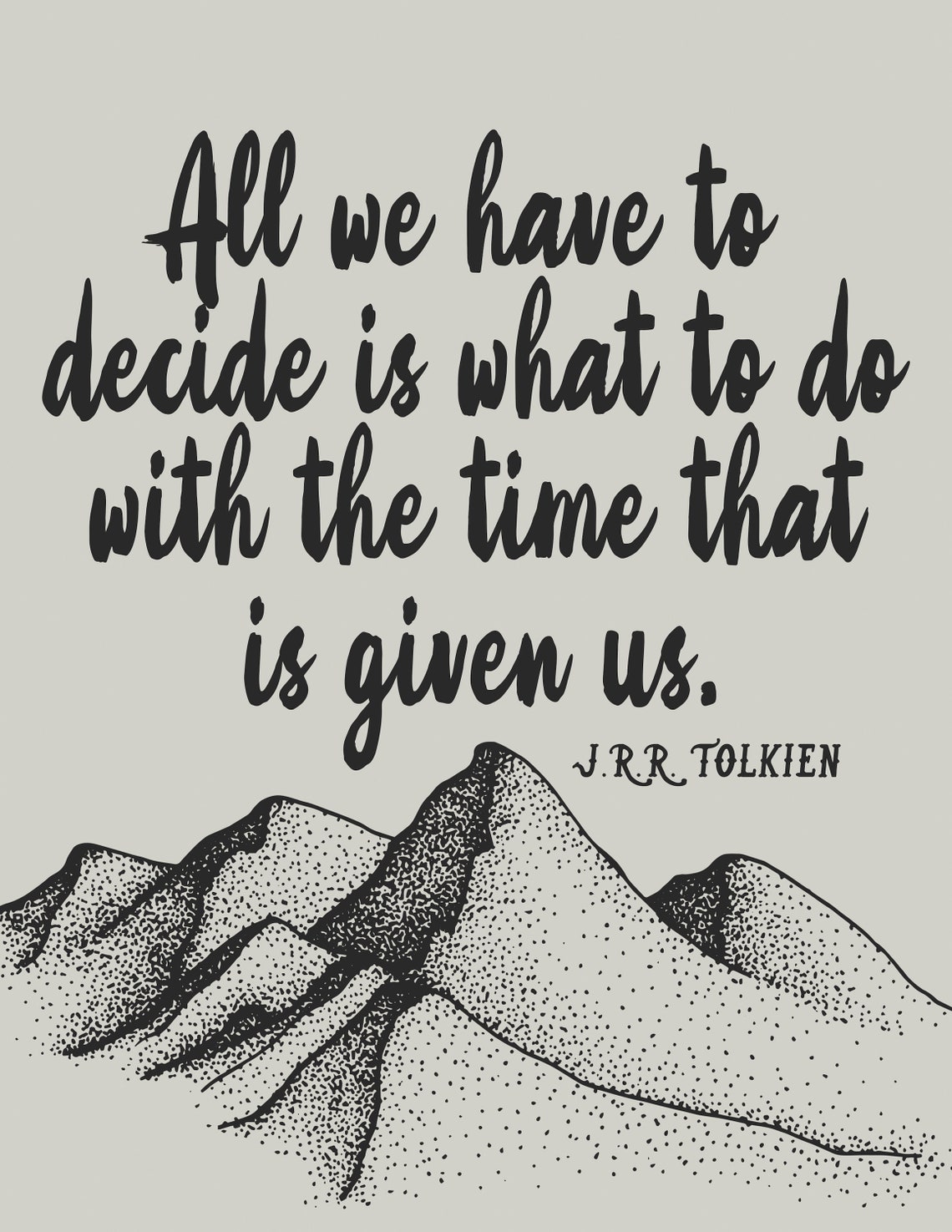All We Have To Decide Jrr Tolkien Lotr Quote Art Wall Art Inspirational Poster Lord Of The Rings Quote Poster Wall Decor - Image 2