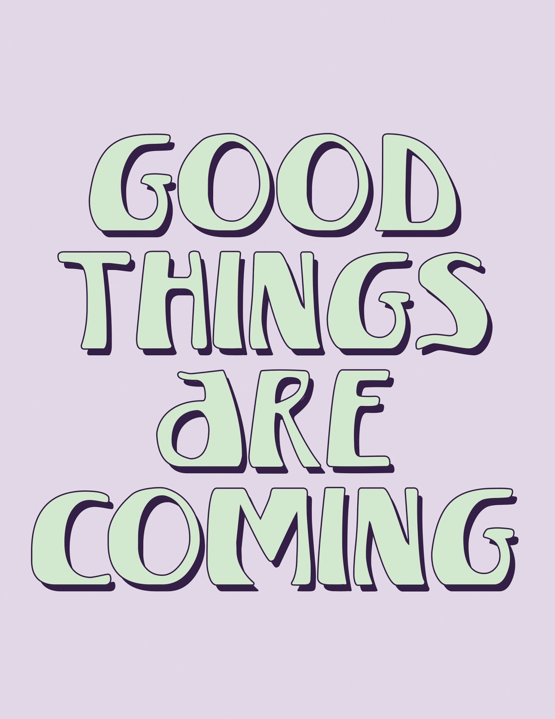 Good Things Are Coming Mint Lavender Pastel Affirmation Poster - Image 2