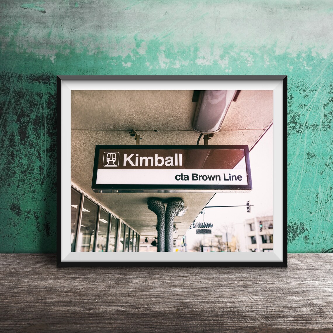 Kimball Chicago CTA Brown Line Station Sign Photography Poster