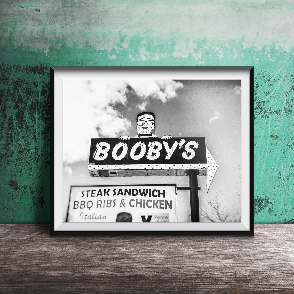 Booby's Steakhouse Classic Roadside Sign Vintage Photo Poster - Image 2