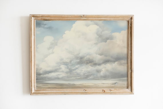 Vintage Clouds Muted Nursery Print Nursery Wall Decor Nursery Art Vintage Wall Art Nursery Wall Art