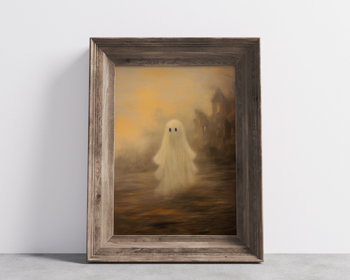 Ghost in Golden Mist by Haunted House Moody Halloween Poster - Image 2