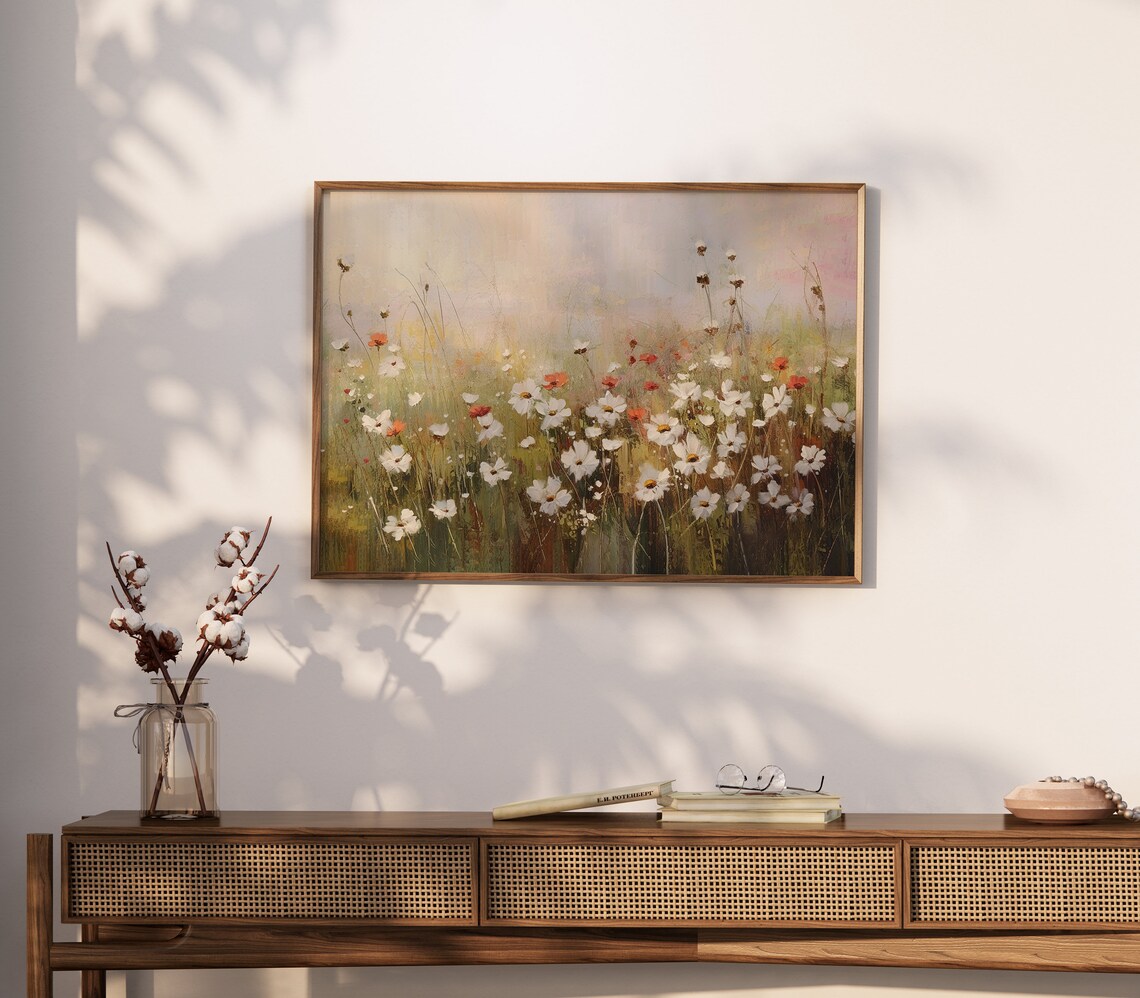 Daisy Wildflower Meadow Summer Field Vintage Floral Art Poster - Image 3