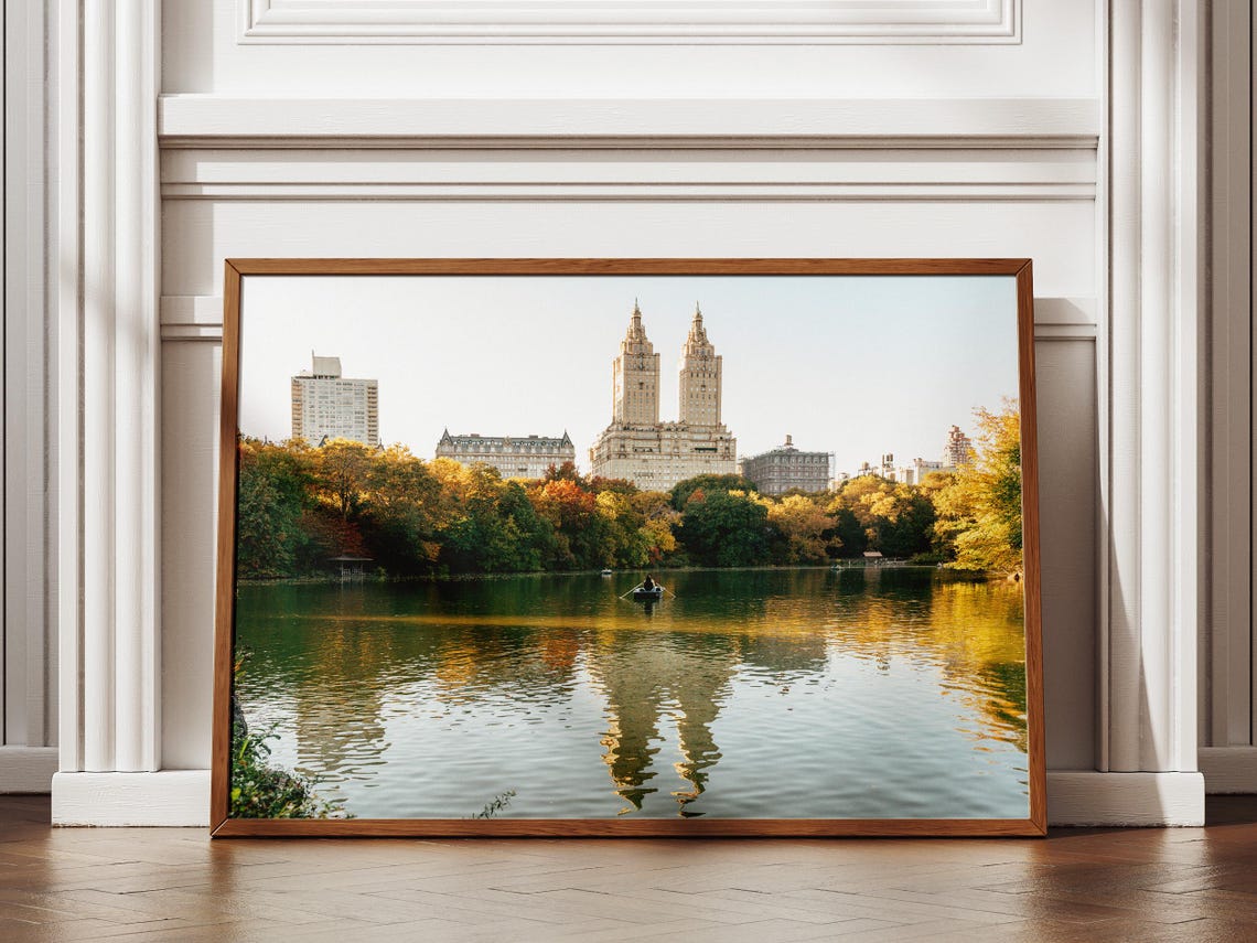 Central Park Autumn Photography Print Nyc Boat Ride Wall Art