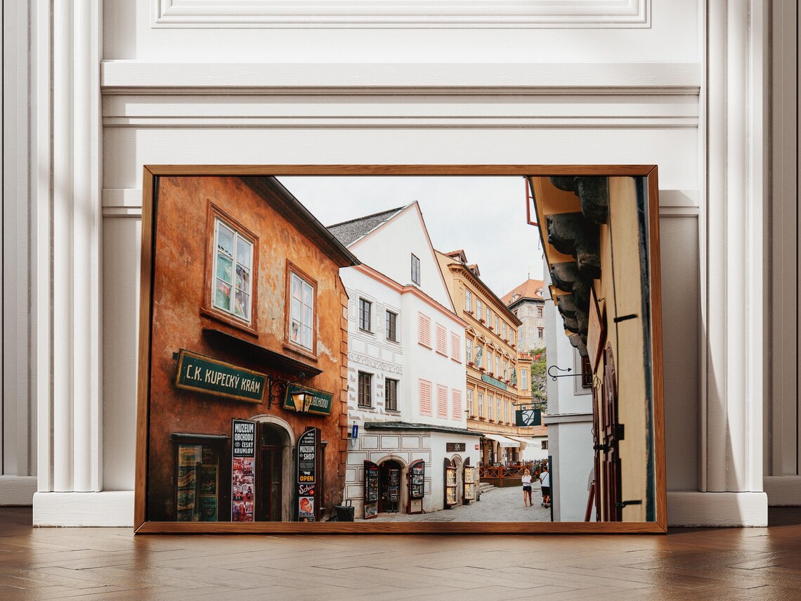 Cesky Krumlov Old Town Historic Street Czech Republic Photo Poster