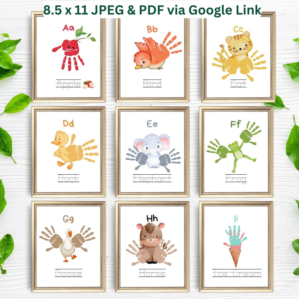 Alphabet Handprint Art Craft, Kids Memory Book Print - Image 2