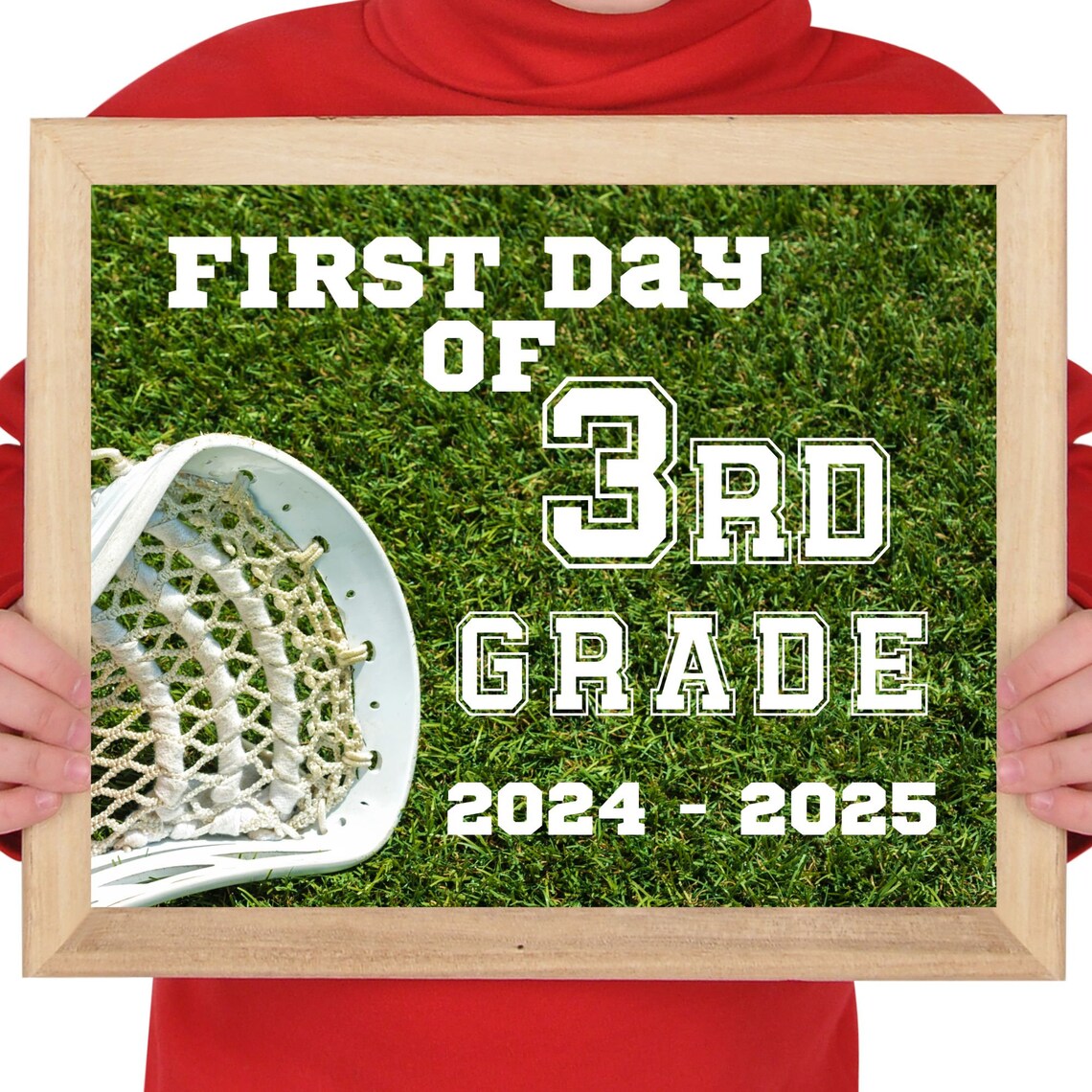 First Day of 3rd Grade Lacrosse Sports Back to School Sign Photo Print - Image 2