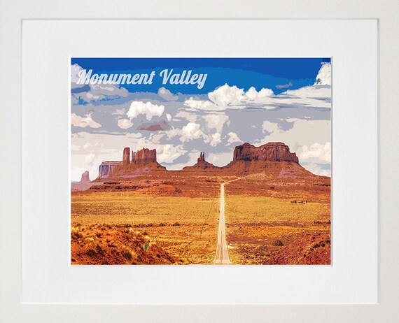 Monument Valley Print Travel Poster National Park Art Zb18a