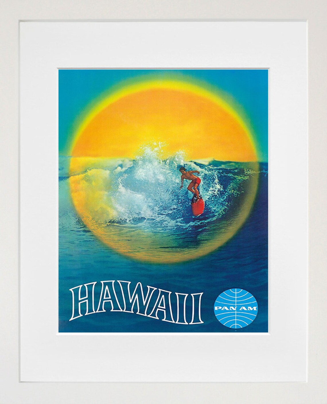 Surfing Art Print Hawaii Travel Poster Tr96 - Image 2