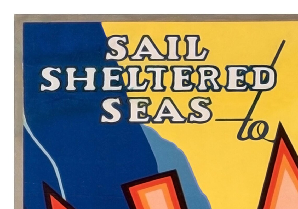Sail To Alaska Poster Alaska Steamship Company Fjord Glacier Art - Image 2