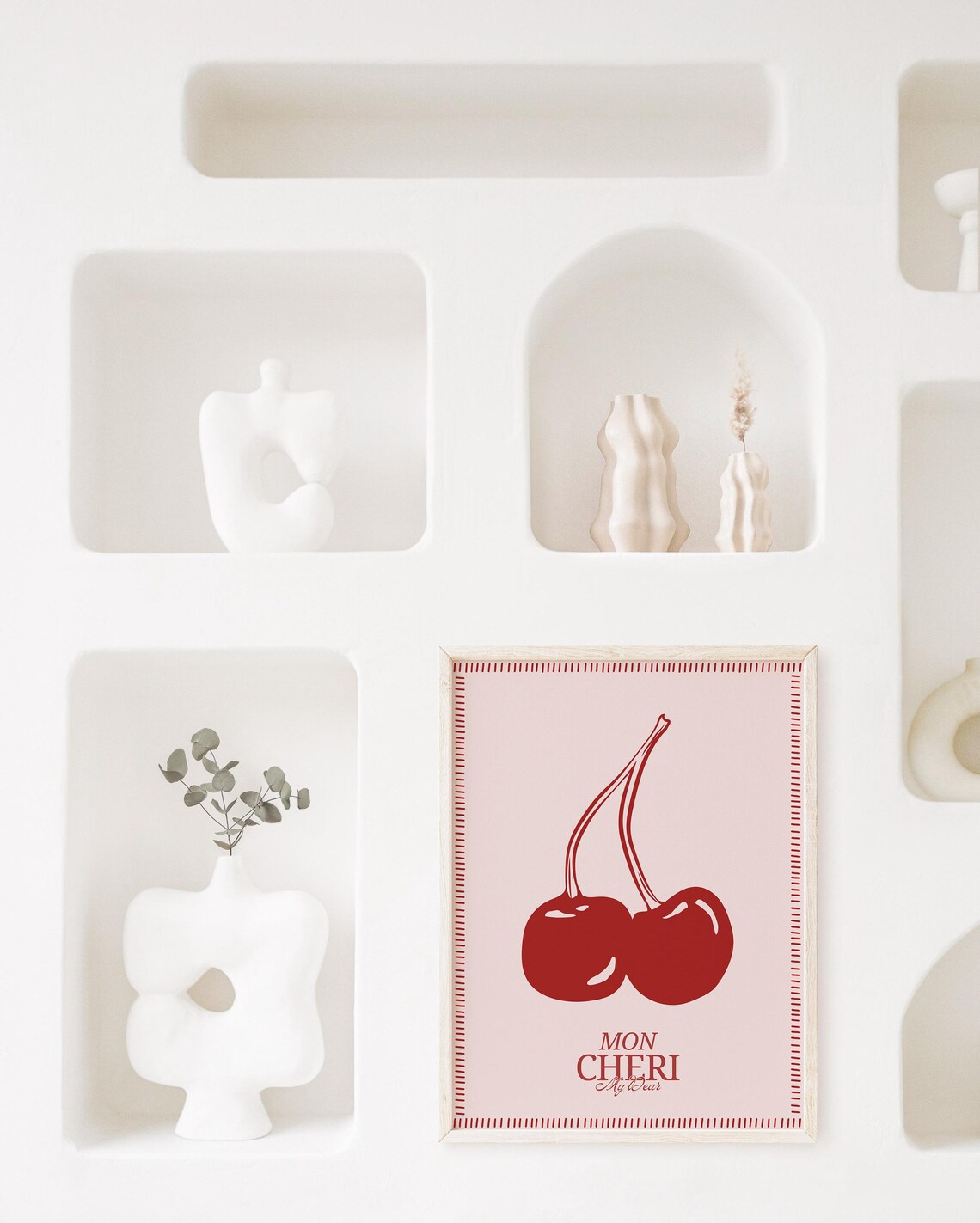 Fun Mon Cheri Cherry Red French Quote Kitchen Wall Decor Poster - Image 5