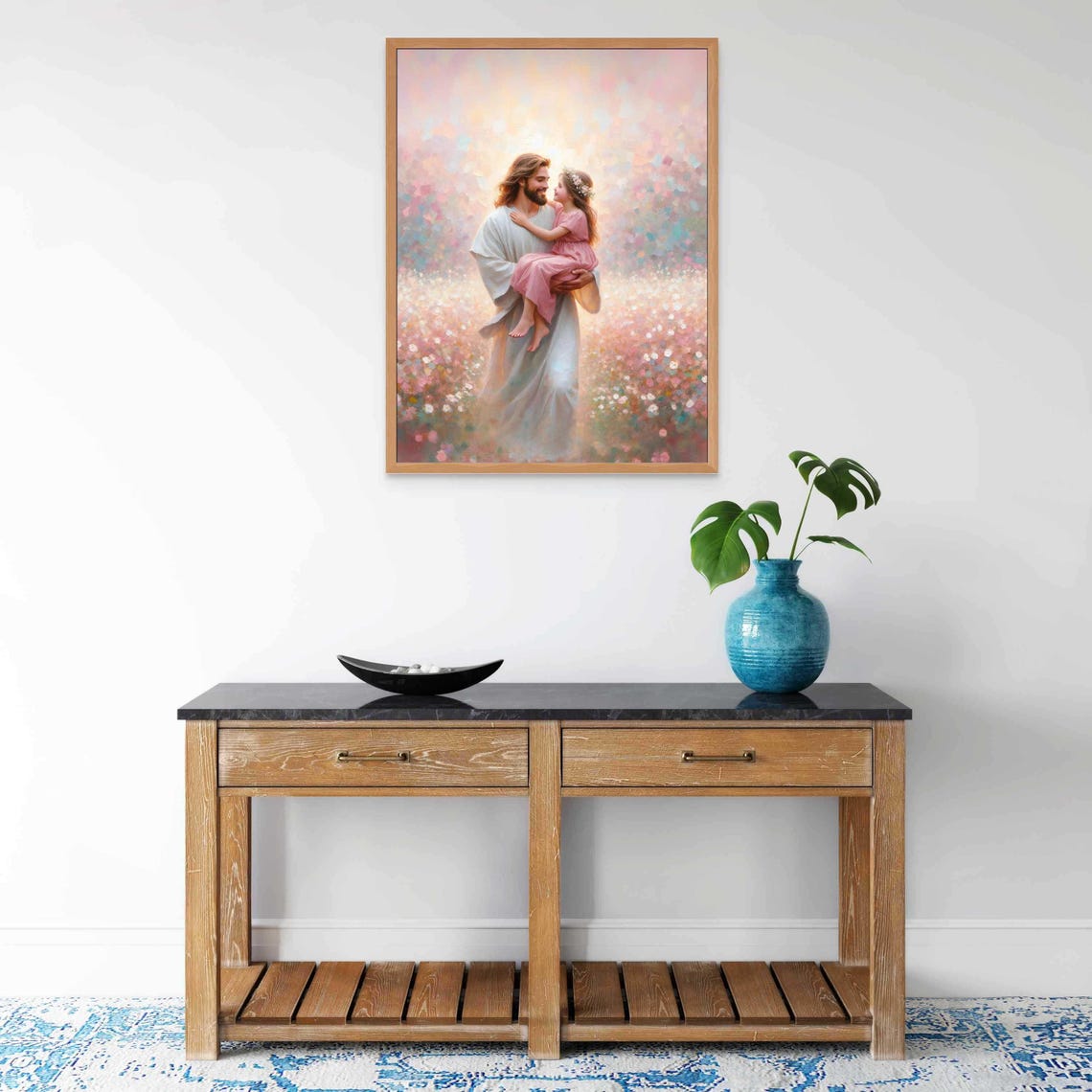 Days Of Happiness Christian Wall Art Jesus With Little Girl Picture Of Jesus Lds Wall Art Bible Art Jesus With Kids Jesus Portrait - Image 6
