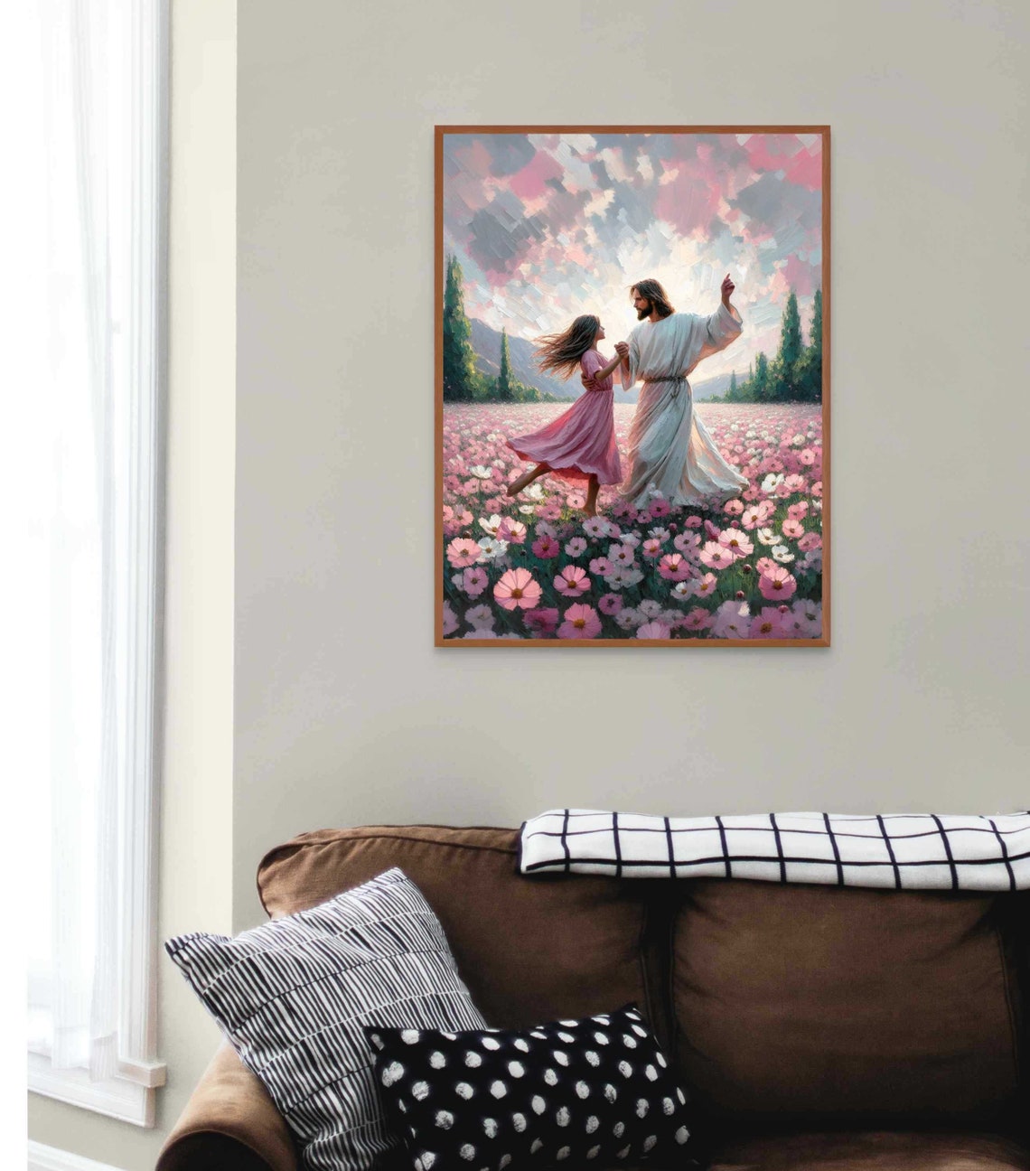 Dance With Jesus Christian Art Jesus And Girl Dancing Jesus Art Lds Art Bible Painting Picture Of Jesus Jesus With Children Wall Art - Image 2