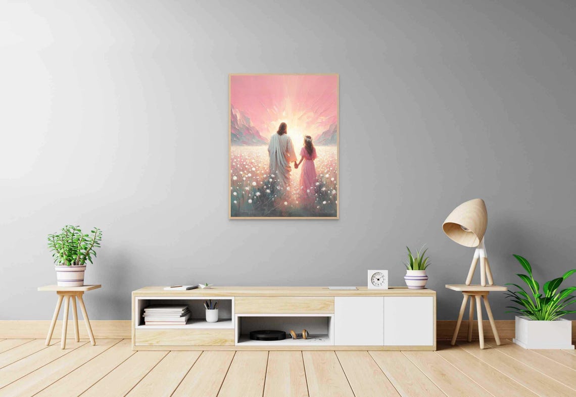 Time Ahead Christian Art Jesus With Girl Jesus Wall Art Lds Painting Bible Wall Art Jesus With Children Picture Of Jesus Jesus Print