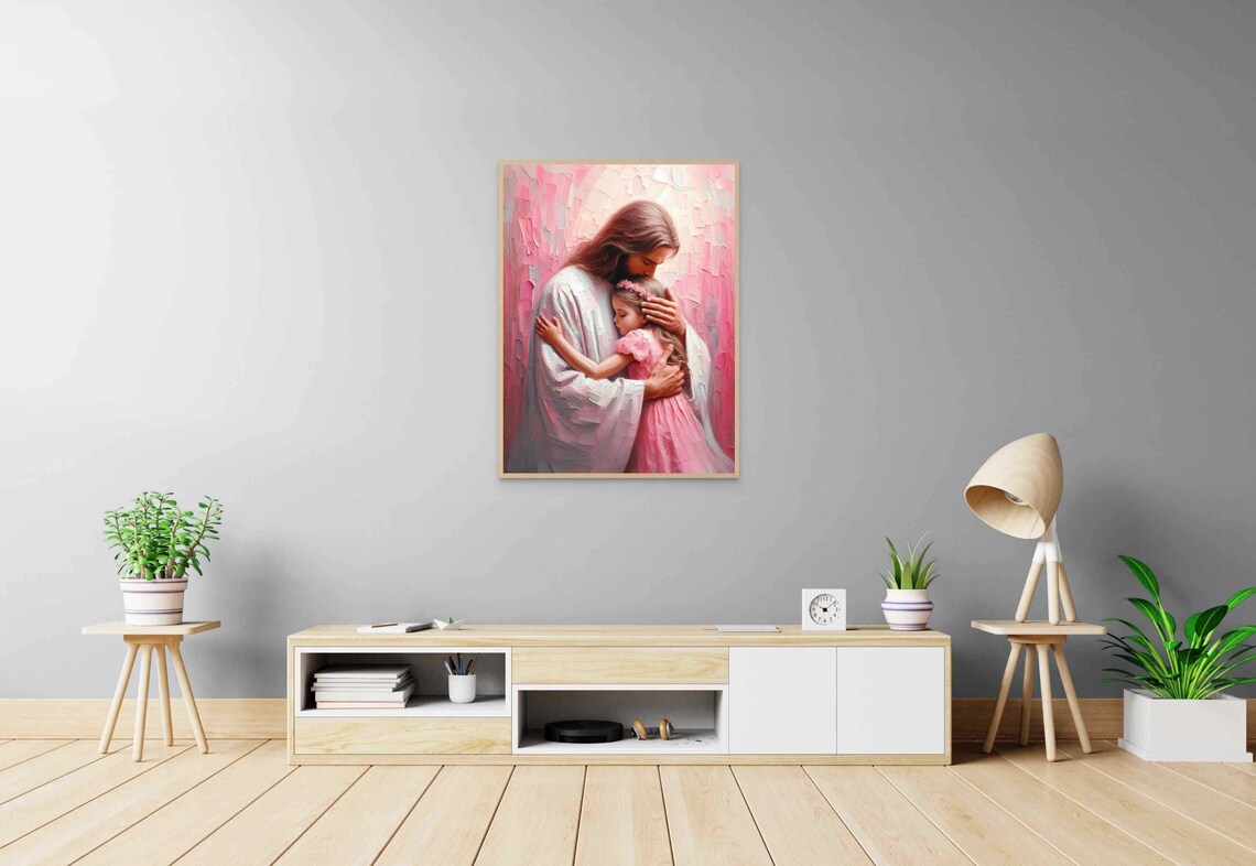 Friends Forever Modern Christian Art Jesus And Girl Art Jesus Picture Lds Bible Prints Jesus Poster Jesus With Children Art - Image 6