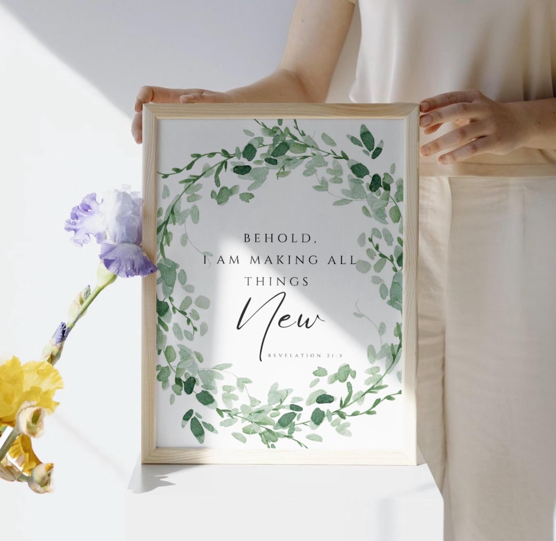 Behold I Am Making All Things New Revelation 21:5 Wreath Poster - Image 3