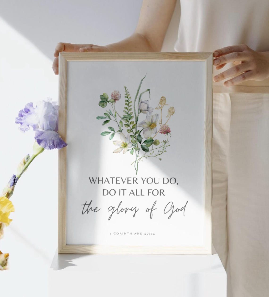 Whatever You Do Do It All For The Glory Of God Botanical Poster - Image 3