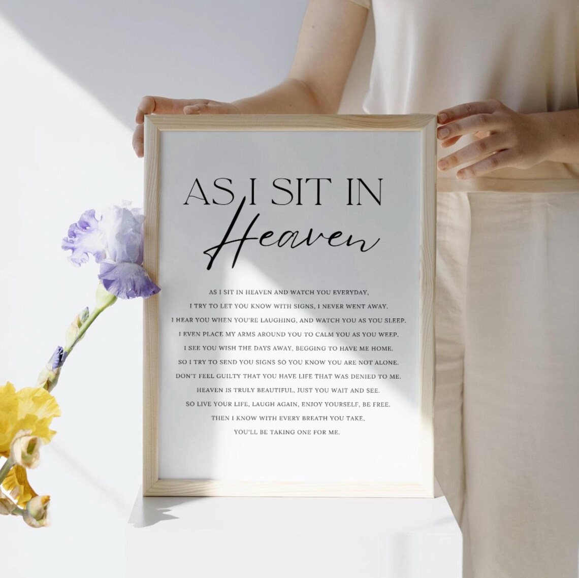 As I Sit In Heaven Christian Poem Art Print - Image 4
