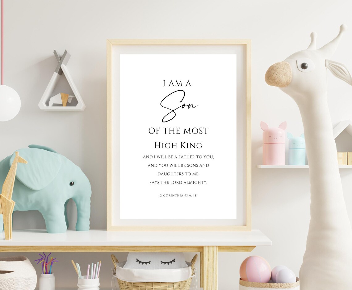 I Am A Son of the Most High King 2 Corinthians 618 Faith Poster - Image 2