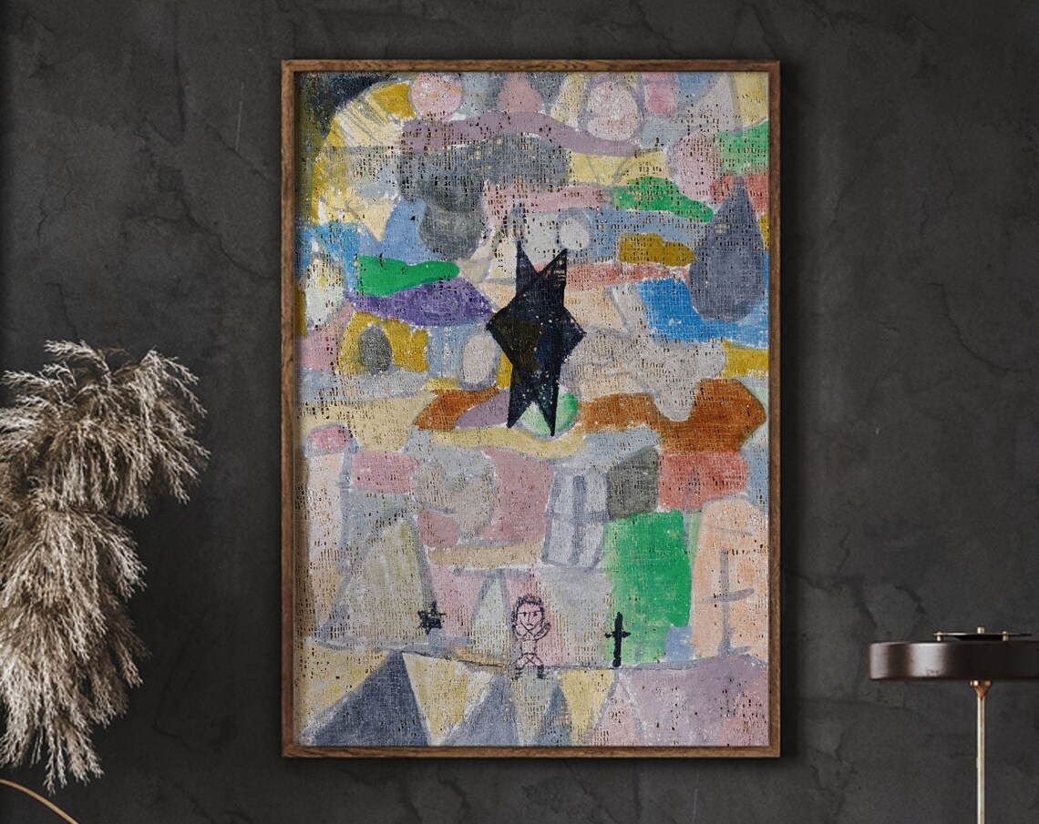 Paul Klee Under A Black Star 1918 Abstract Pastel Colorful Gallery Art Poster