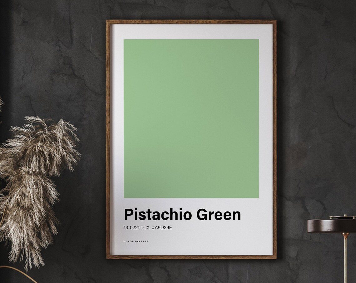 Pistachio Green Color Poster Print, Minimalist