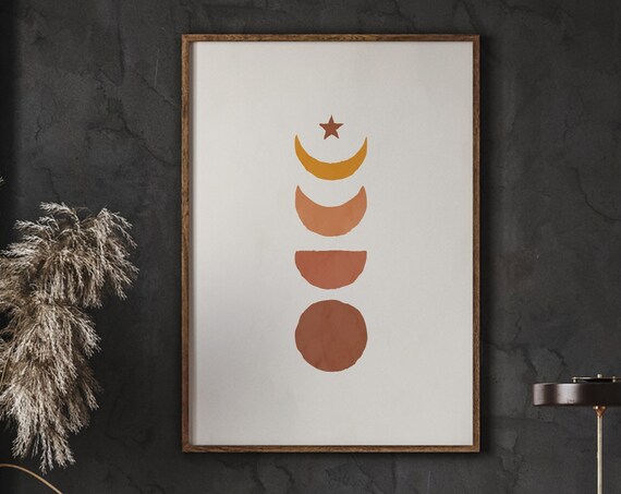 Lunar Cycle Celestial Boho Art Print