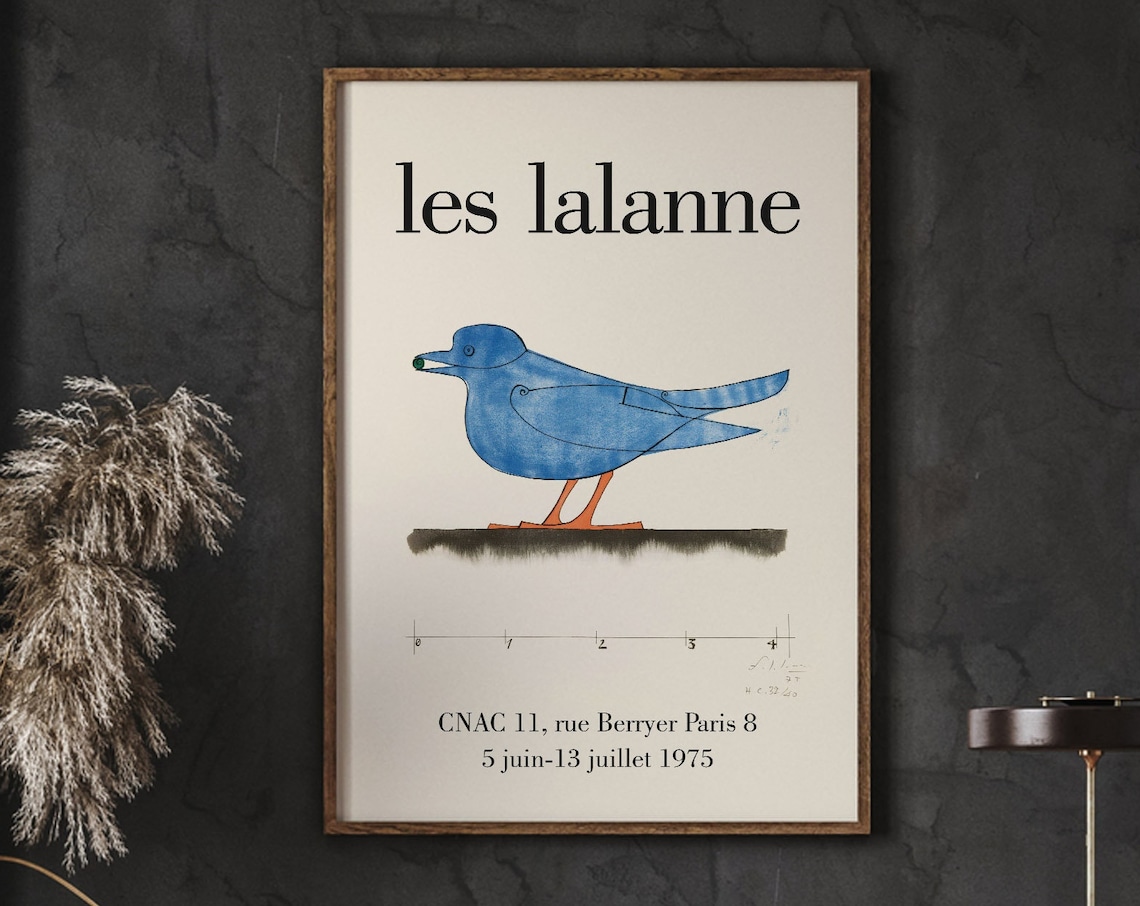 Lalanne Bird Poster, Paris Exhibit 1975 Vintage