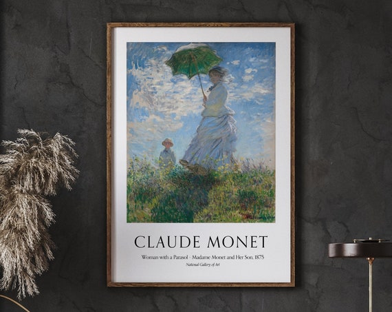 Claude Monet Woman With A Parasol, Vintage Poster