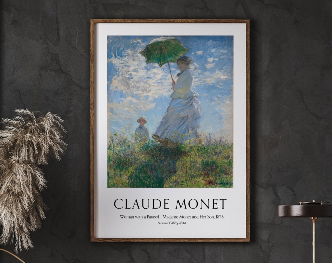 Claude Monet Woman With A Parasol, Vintage Poster