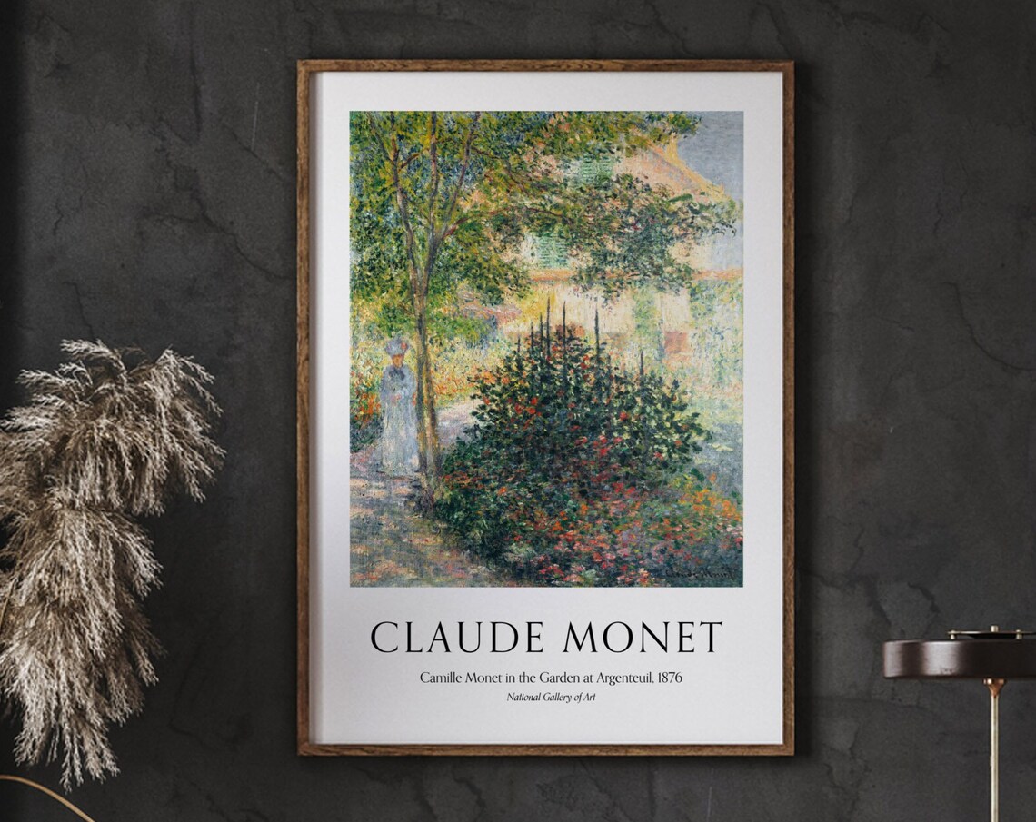 Monet Camille In The Garden At Argenteuil, Vintage Poster