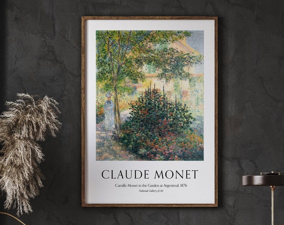 Monet Camille In The Garden At Argenteuil, Vintage Poster