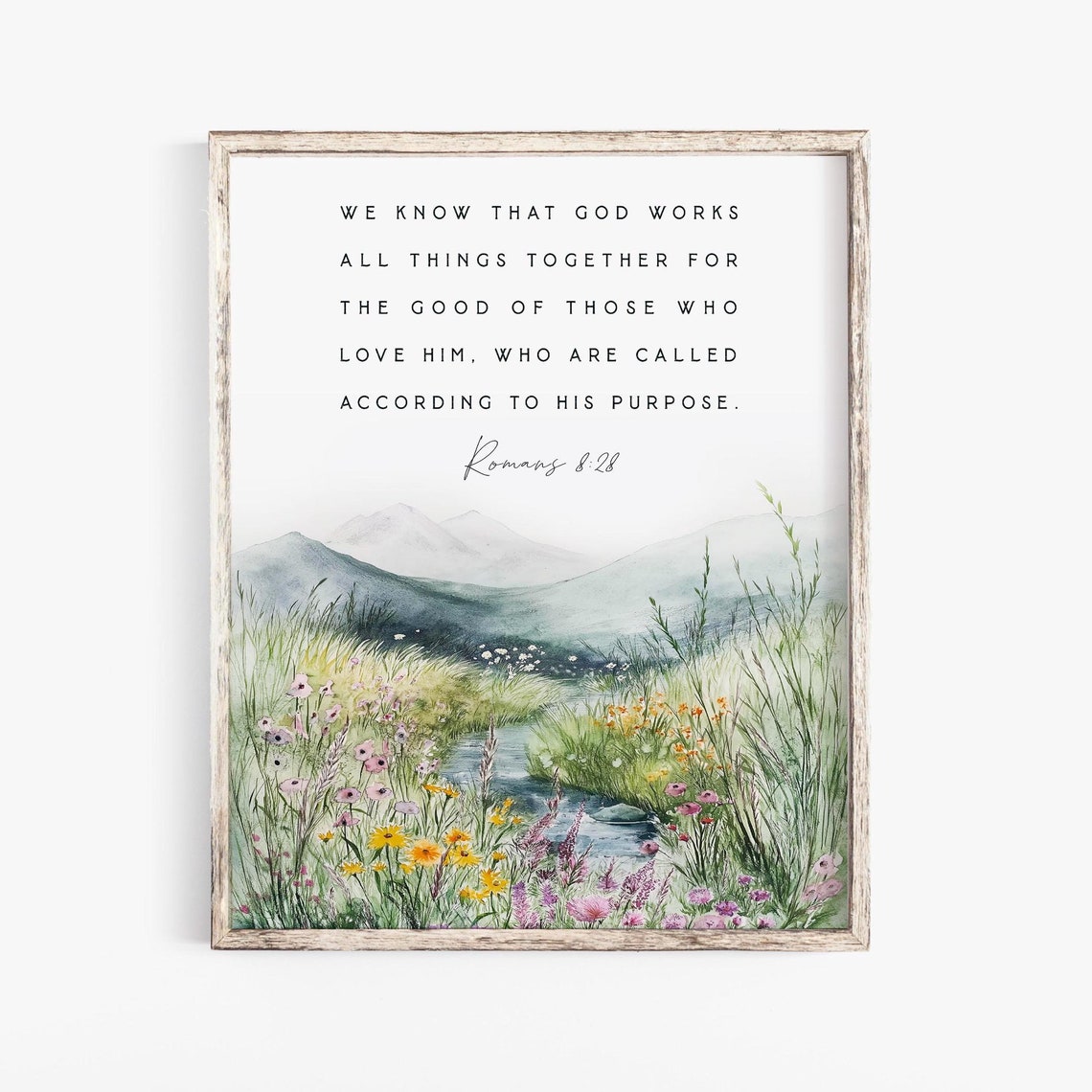 Romans 8:28 Bible Verse Wall Art Print - Image 2