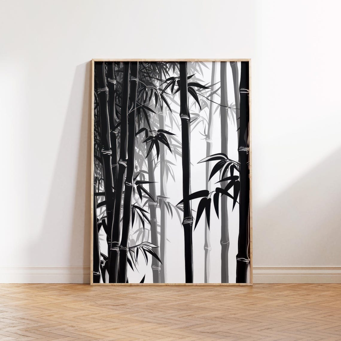 Bamboo Grove Silence Japandi Zen Bamboo Wall Art Minimalist Nature Poster For Tranquil Decor - Image 3